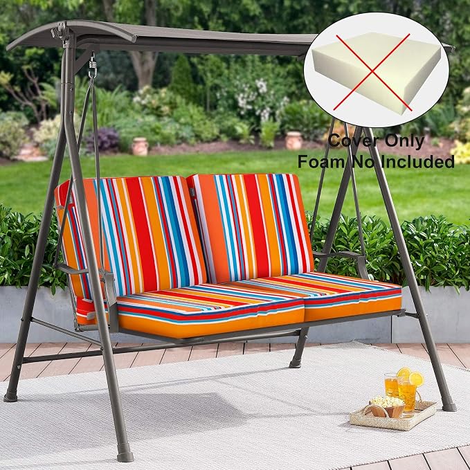 NettyPro Patio Chair Seat Cushion Covers Set 4 Water Repellent UV Resistant - Image 6