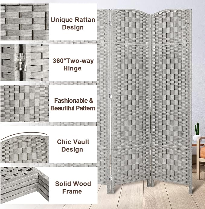 Rose Home Fashion 6 ft Tall Room Divider, Room Dividers and Folding Privacy - Image 4