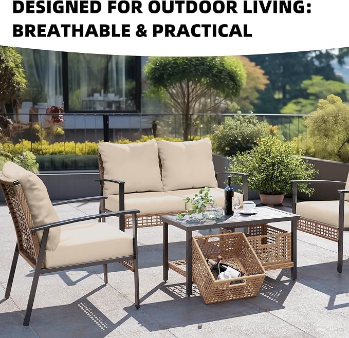 8Pcs Outdoor Cushion Covers, Patio Cushion Covers, Stretch Elastic Slipcovers - Image 5
