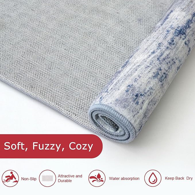 KOZYFLY Modern Abstract Washable Rug Runner 2x6 Runners - Image 7