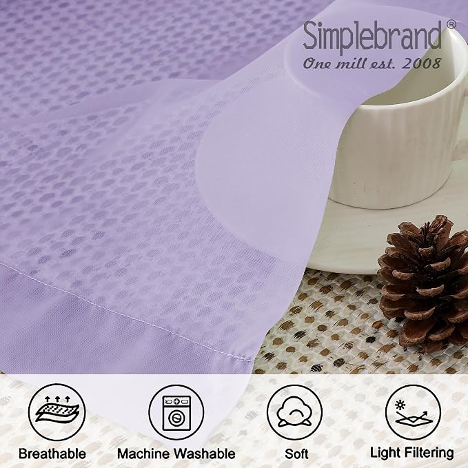 Simplebrand Lavender Sheer Curtains 90 Inches Long 2 Panels, Light Filtering - Image 7