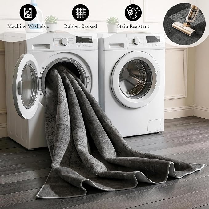 LIANLAM 6x9 Washable Area Rugs for Living Room and Bedroom, Vintage Boho - Image 5