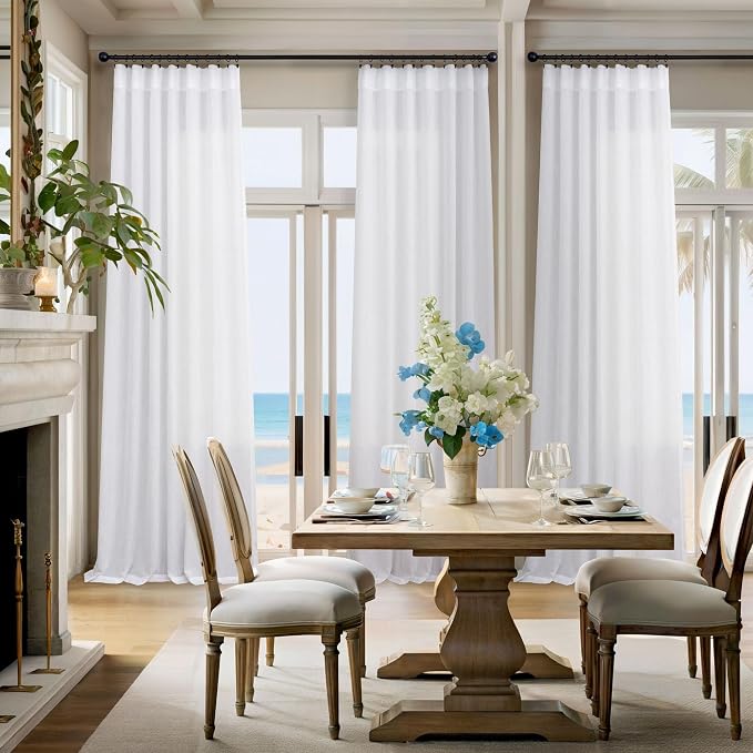 Pitalk White Sheer Curtains 80 Inch Length - Image 2