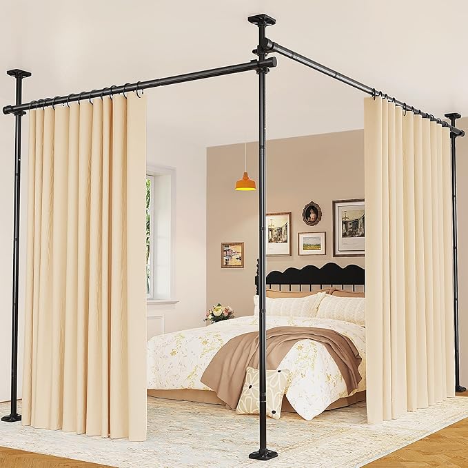Goovilla Room Divider for Room Separation, Tension Curtain Rods No Drilling by Goovilla