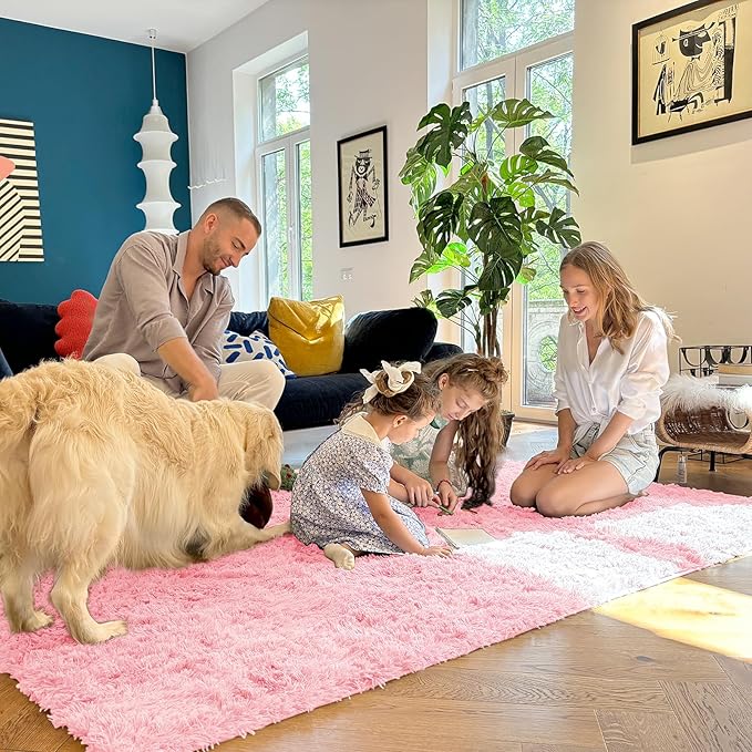 OLANLY 3x5 Machine Washable Small Bedside Rug, Soft Fluffy Shaggy Rugs - Image 8