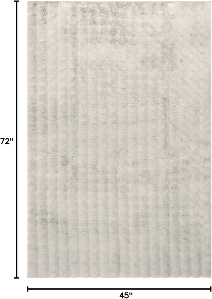 Nuloom Jeni Grey, Solid Faux Rabbit, Fluffy and Cozy, High Traffic, Stain - Image 2