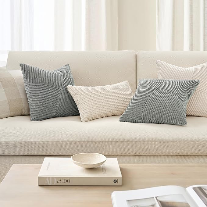 Topfinel Set of 2 Decorative LightGrey Throw Pillow Covers 22x22 Inch Soft - Image 7