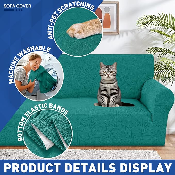 YEMYHOM Couch Cover Latest Jacquard Design High Stretch Sofa Chair Covers - Image 4