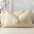 Vintage Floral Print Throw Pillow Covers 12x20 Set of 2 Neutral Modern by DKwizme
