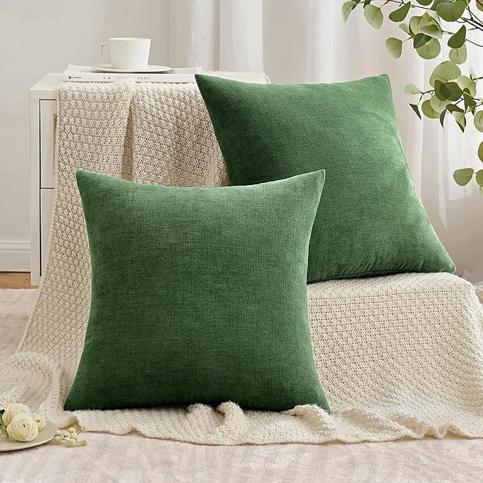MIULEE Moss Green Couch Pillow Covers 18x18 Inch - Image 4