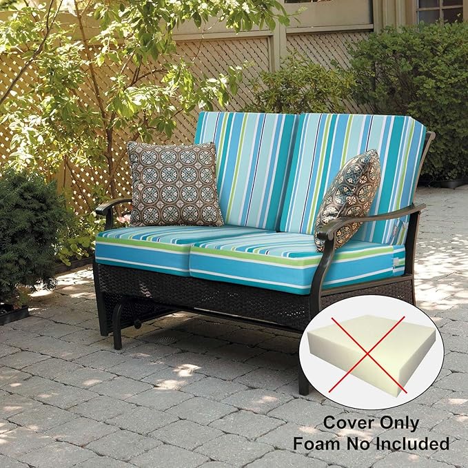 NettyPro Outdoor Cushion Slipcovers Waterproof 22 x 20 inch Patio Furniture - Image 6