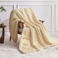 Negwoo Chunky Knit Throw Blanket, Handmade Oatmeal Crochet Big Thick Blanket by Unknown
