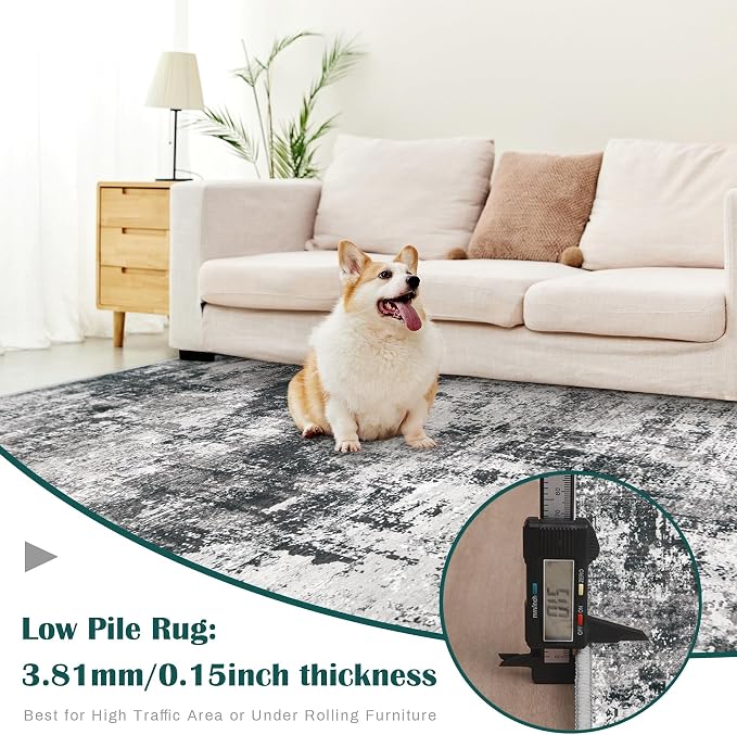 9x12 Area Rug for Living Room: Washable Abstract Soft Rugs Non Slip Modern - Image 7