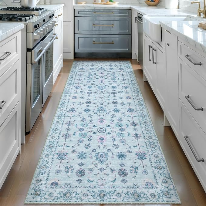 Tangsoo Washable Runner Rug for Hallway Non Slip, 2x6 Boho Floral Vintage by Tangsoo