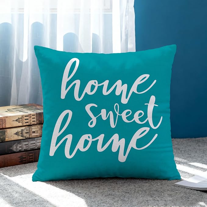 Hexagram Teal Geometric Pillow Covers 18x18 Set of 4, Decorative Outdoor Modern - Image 2
