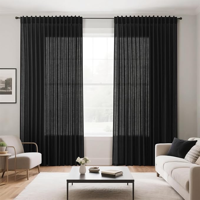 Nanspring Extra Wide 100x96 Inch Linen Curtains - Image 7
