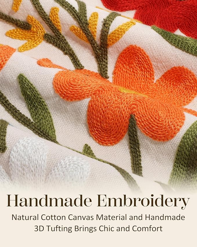 Embroidered Lumbar Pillow Cover 20x12 Inch - Image 2