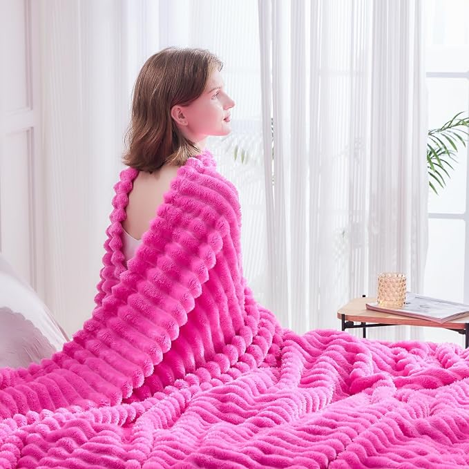 NEWCOSPLAY Super Soft Throw Blanket Hot Pink Premium Silky Flannel Fleece 3D - Image 7