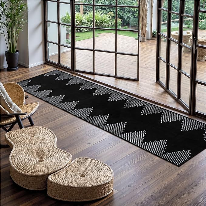 Seavish Hallway Runner Rug 2x8 Black Kitchen Runner Rugs Non Slip Washable Low - Image 6
