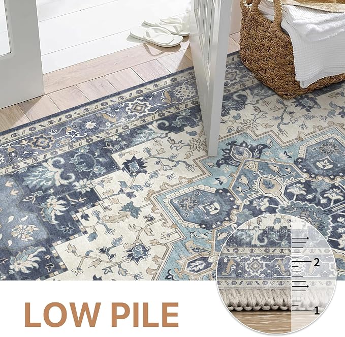 GENIMO Area Rug 2x3 Doormat, Machine Washable Low Pile Rugs, Small Retro - Image 4