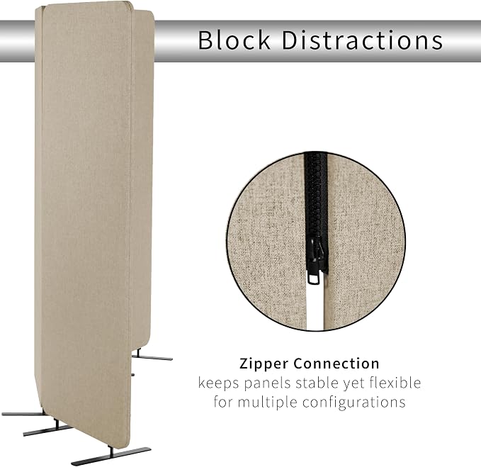 VIVO Freestanding 72 x 66 inch Privacy Panel, Cubicle Divider, Acoustic Wall - Image 5