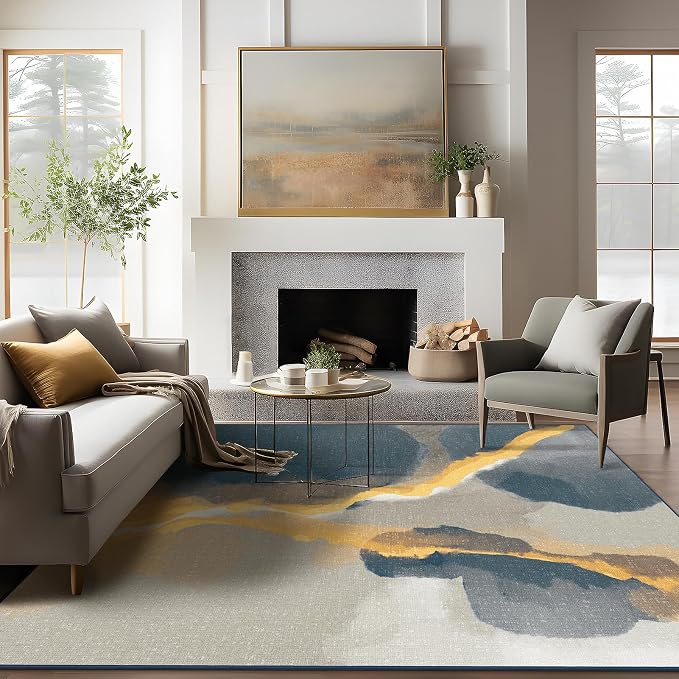 Phantoscope Washable Area Rug 6'x9' Non-Slip, Vintage Modern Boho Rugs - Image 6