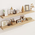 Solid Wood Floating Shelves for Wall 48"W x 8"D x 1.56"H Set of 2, Deep Wall by Marsmiles