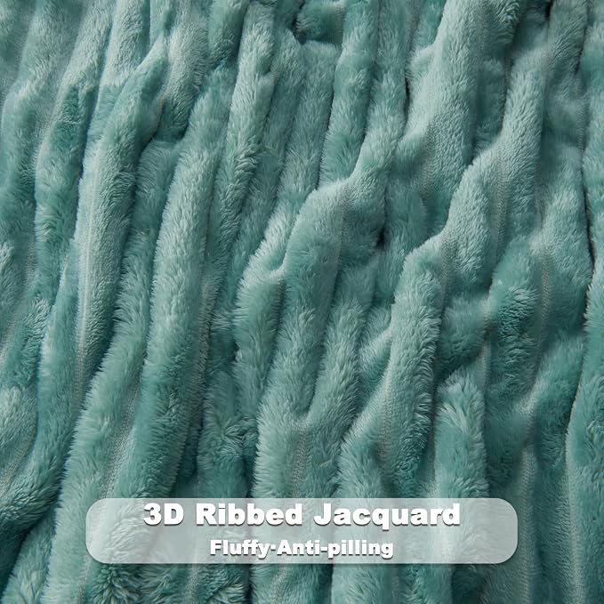 NEWCOSPLAY Super Soft King Blanket Mint Green Premium Silky Flannel Fleece 3D - Image 5