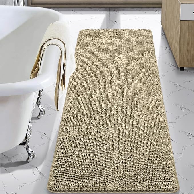 LOCHAS Luxury Bathroom Rug Shaggy Bath Mat 24 x 60 Inch, Washable Non Slip Bath by LOCHAS