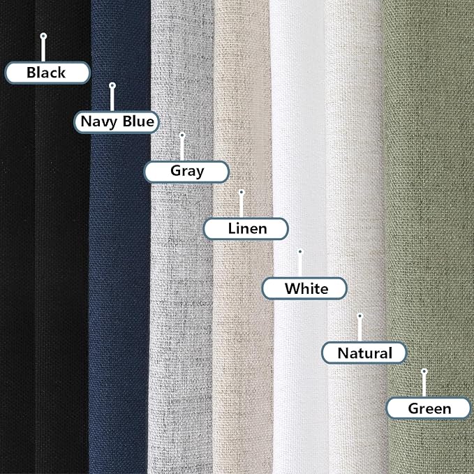 Chyhomenyc Navy Blue Kitchen Curtains 22 Inch Length, Light Filtering Faux - Image 9