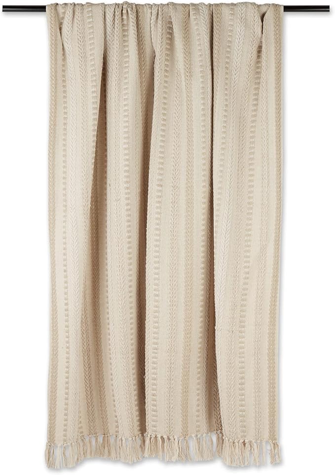 DII Braided Striped Decorative Throw Blanket, Vintage Linen - Image 2