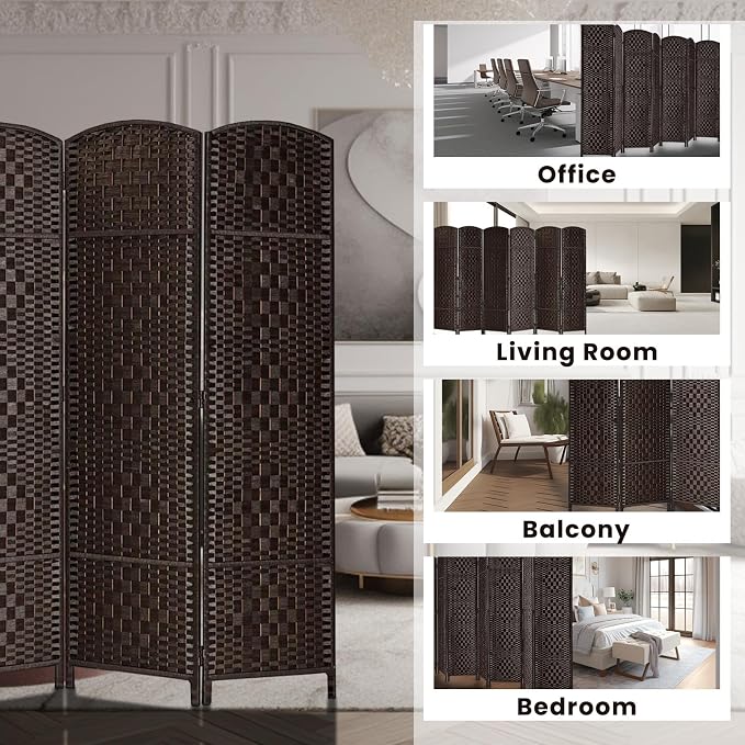Rose Home Fashion Room Divider, 6 ft Tall Room Dividers and Folding Privacy - Image 5