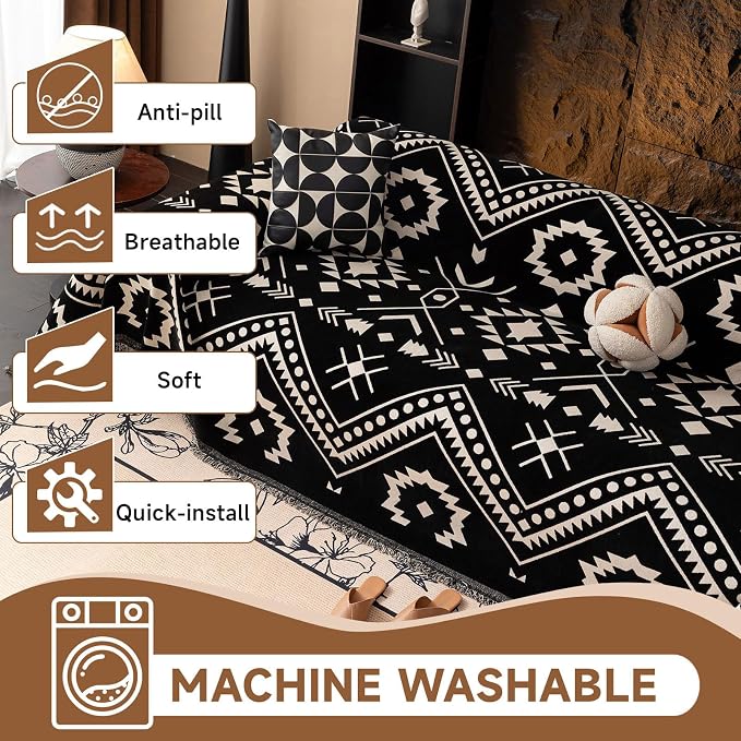 VClife Bohemian Southwestern Pattern Sofa Cover Non Slip Washable Couch Cover - Image 4