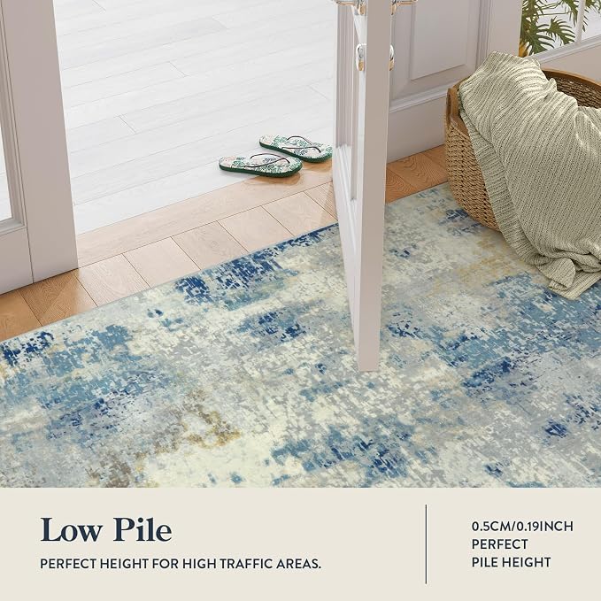 Lahome Modern Abstract Bathroom Runner Rug 2x8, Washable Entryway Rug Runners - Image 6