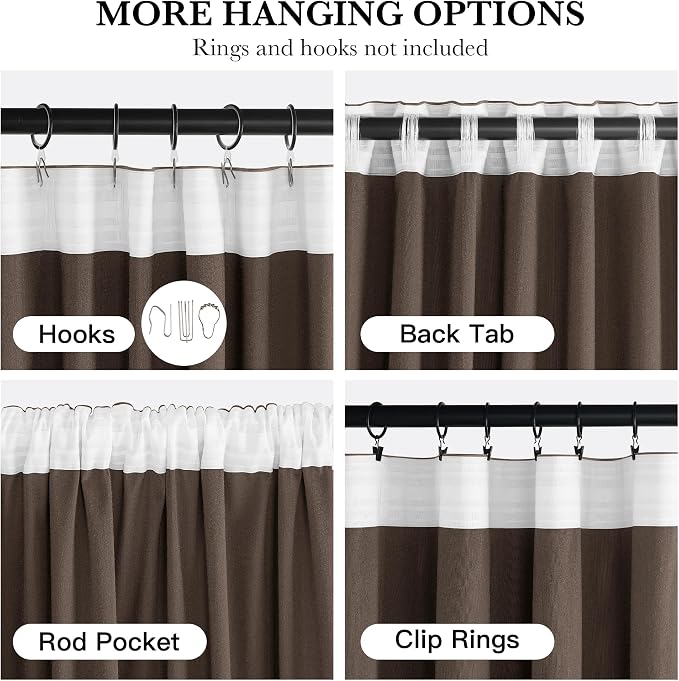 NICETOWN Brown Blackout Velvet Curtains 120 Inch Length - Image 5