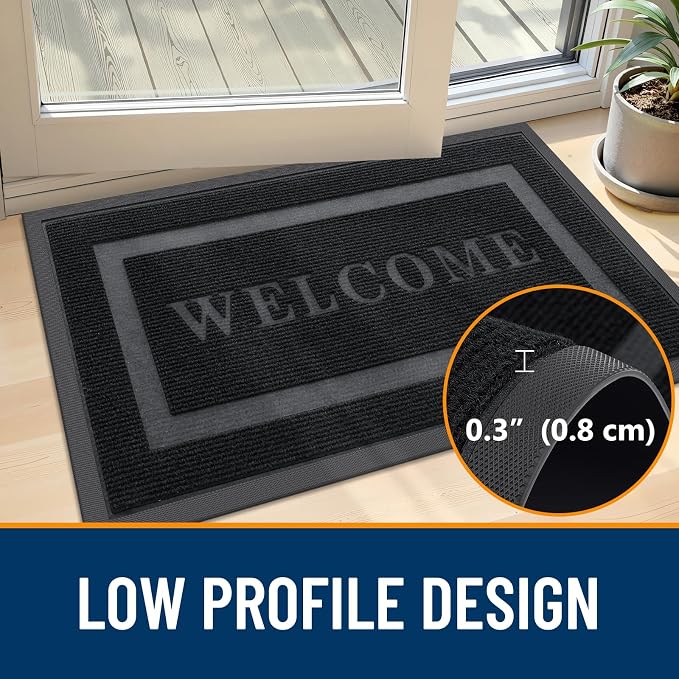 OLANLY Welcome Door Mat Outside Entrance 29.5x17, Heavy Duty Sturdy Natural - Image 5