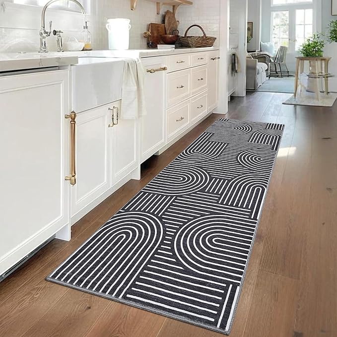 ROYHOME Modern Rug 2x6 Runners for Hallways, Abstract Kitchen Runner Rugs Non - Image 9