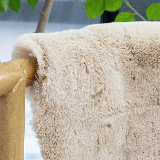ORINOVA Light Brown Beige Plush Shag Area Rugs 8x10 Rugs - Image 2