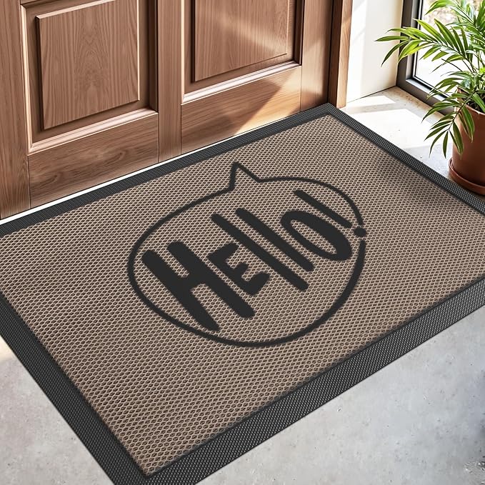 DEXI Front Door Mat Outside Entrance 17x30, Non Slip Dirt Trapper Doormat by DEXI