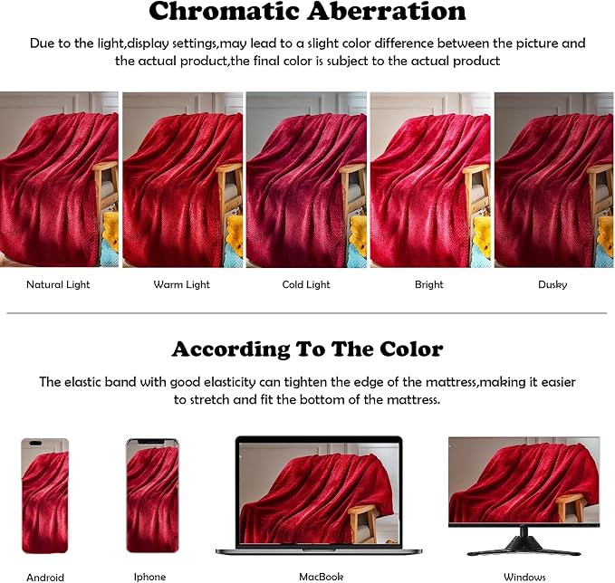 NEWCOSPLAY Super Soft Throw Blanket Red Premium Silky Flannel Fleece Leaves - Image 6
