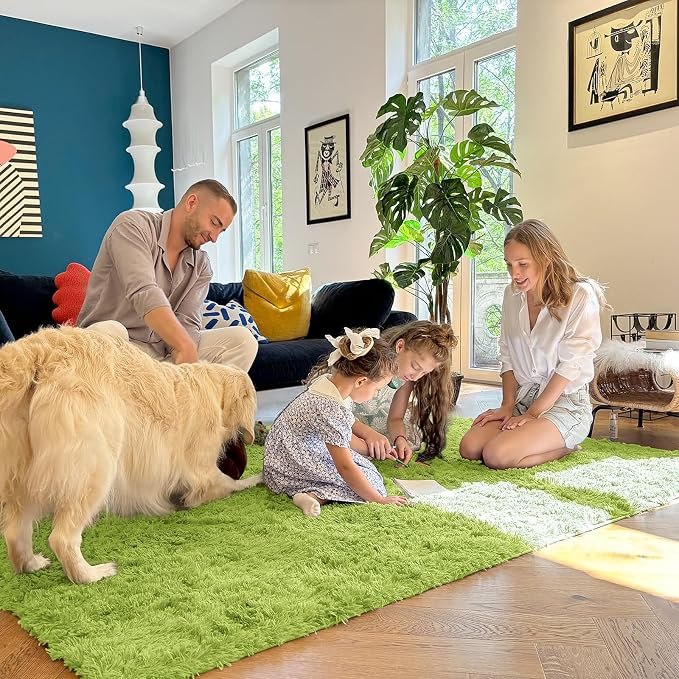 OLANLY 2x3 Machine Washable Small Bedside Rug, Soft Fluffy Shaggy Entryway - Image 8