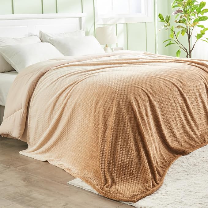 NEWCOSPLAY Super Soft Throw Blanket Ombre Brown Premium Silky Flannel Fleece - Image 4