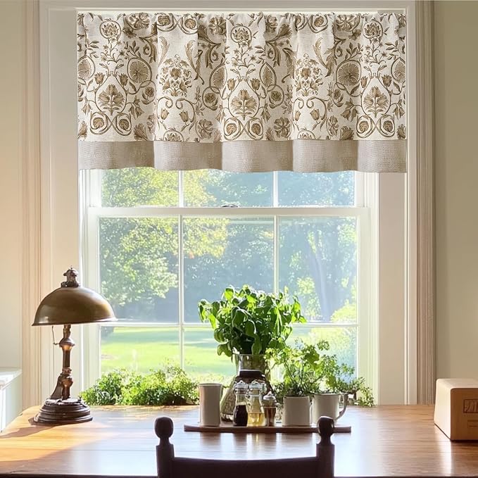 jinchan Linen Valance Kitchen Curtain - Image 2