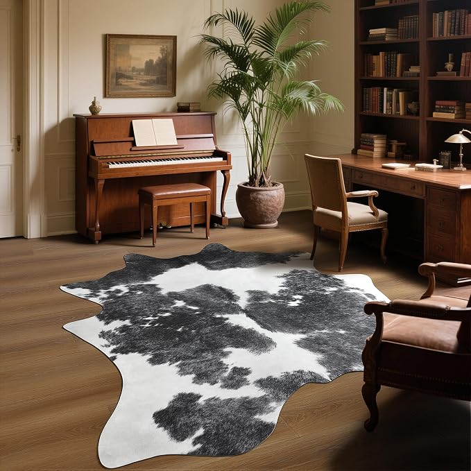 Easycozy Faux Cowhide Cow Print Rug: 8 x 10 Western Decor Faux Cowhide - Image 6