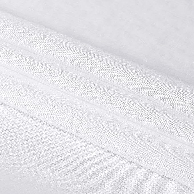 DWCN Short White Sheer Curtains 36 inches Long 2 Panels, Kitchen Tiers Valances - Image 6