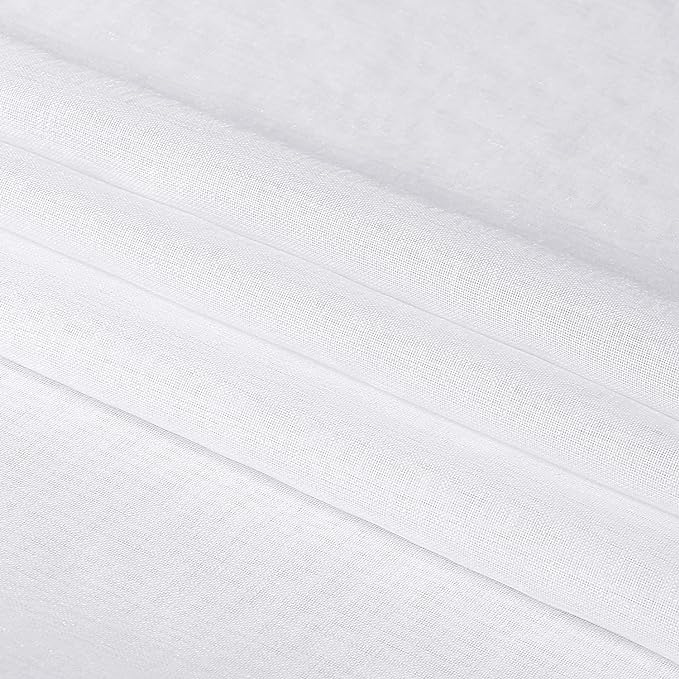DWCN Sheer White Curtains 54 inch Length, Rod Pocket Solid Color Window - Image 6