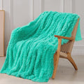 Tuddrom Decorative Extra Soft Faux Fur Throw Blanket 70"x78", Solid Reversible by Tuddrom