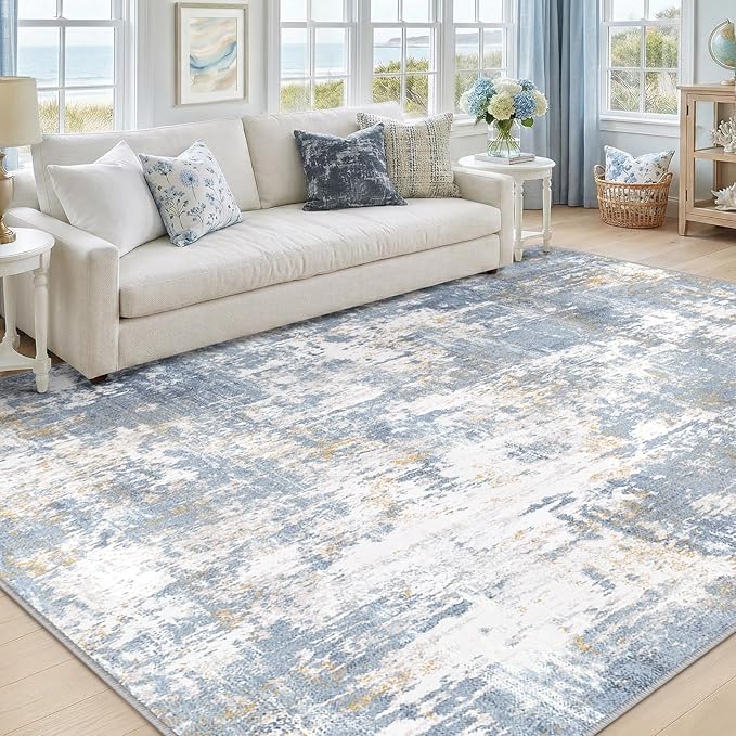 Washable Area Rugs 5'x7' Non-Slip Modern Abstract Soft by RELEANY