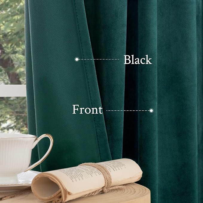 LAMIT Teal Velvet Curtains 72 Inch Length - Image 5