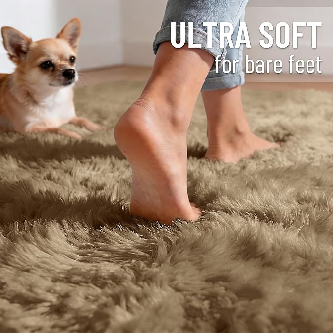 OLANLY Area Rugs for Living Room Bedroom, Machine Washable 4x5.9 ft Soft Fluffy - Image 9